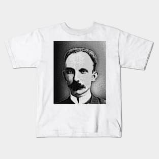 José Martí Black And White Portrait | Jose Marti Artwork Kids T-Shirt